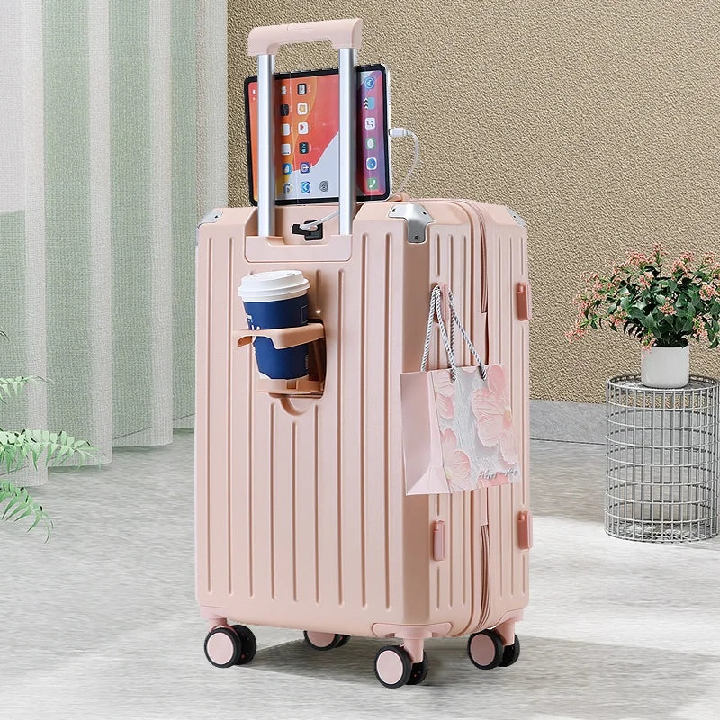 JMT-946954 Lightweight Horizontal Trolley Suitcase with Multi-Wheeled Design for Easy Travel