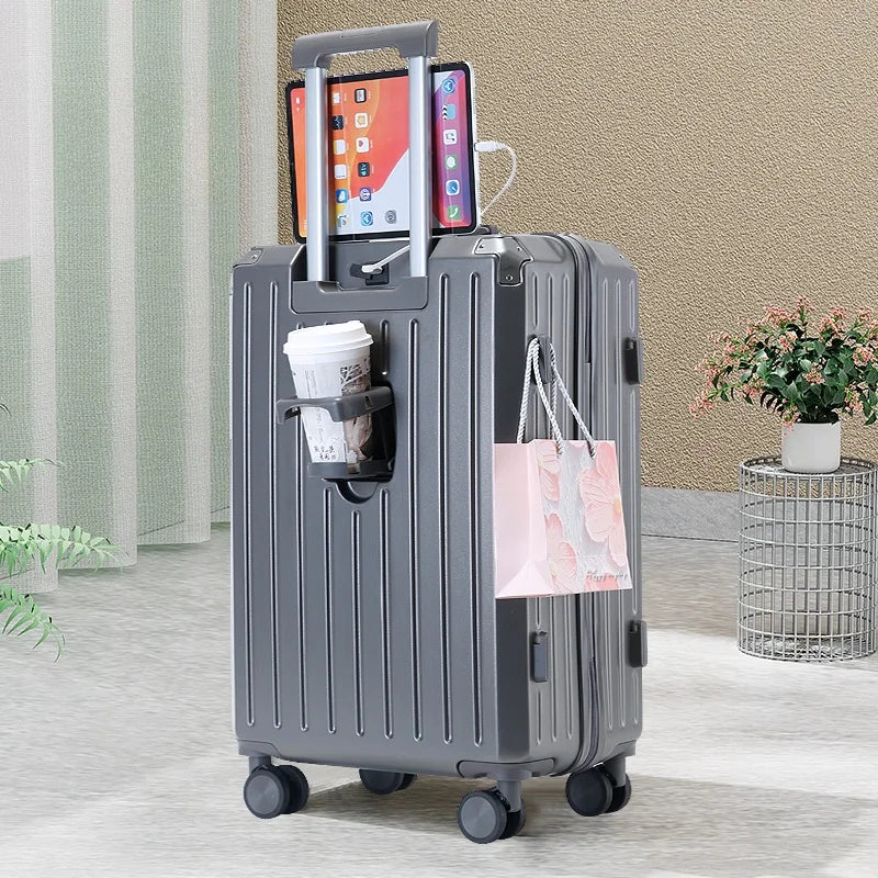 JMT-946954 Lightweight Horizontal Trolley Suitcase with Multi-Wheeled Design for Easy Travel