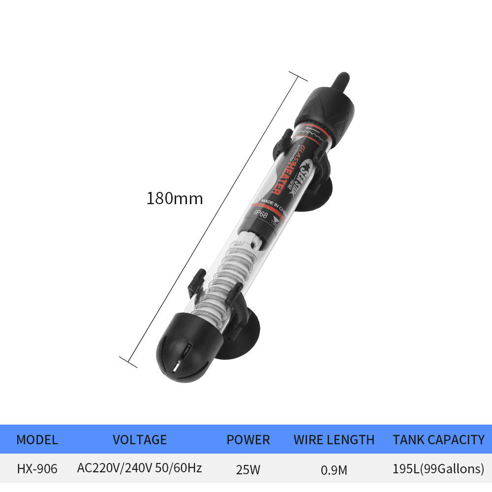 JMT-947082 Automatic Aquarium Heater with Thermostat, Glass Design, 25W to 300W Options for Fish Tanks and Tortoise Care