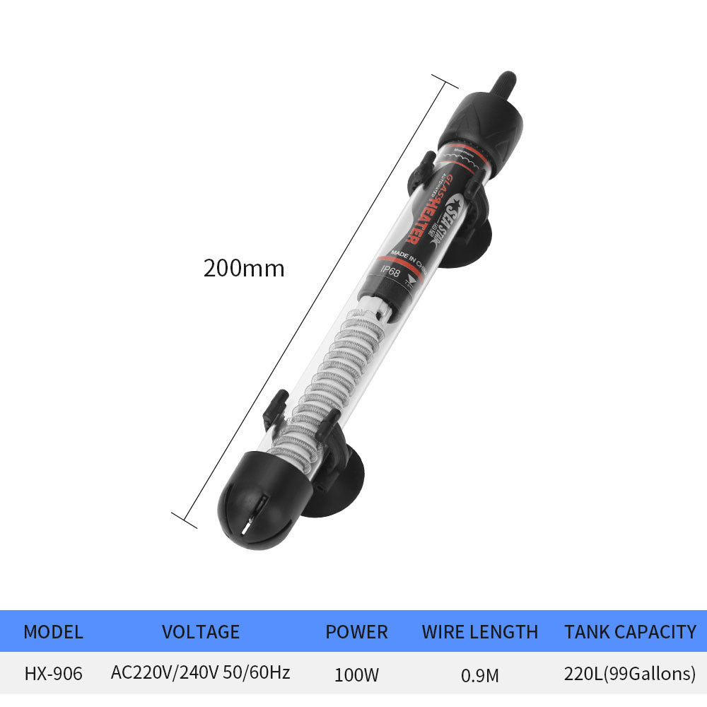 JMT-947082 Automatic Aquarium Heater with Thermostat, Glass Design, 25W to 300W Options for Fish Tanks and Tortoise Care