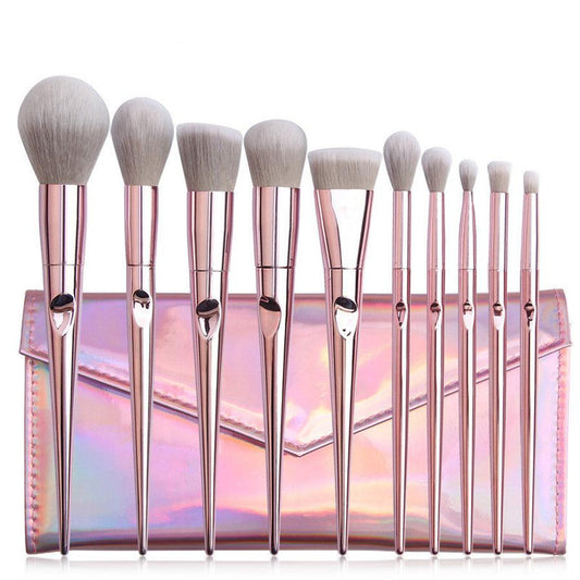 JMT-947338 Wet And Wild 10-Piece Makeup Brush Set with Brush Bag for Beginners
