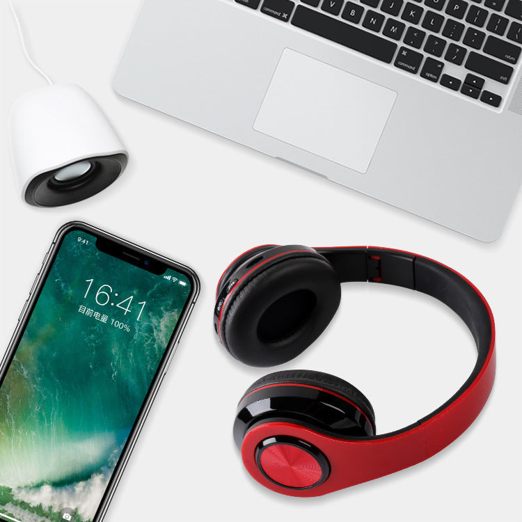 JMT-947402 Foldable Bluetooth Earphones with 40mm Subwoofer, Soft Protein Leather Cushions, and Hands-Free Calling