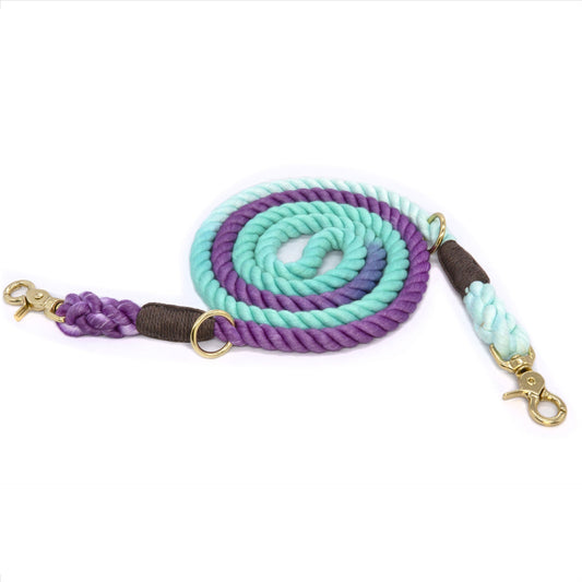 JMT-947402 Multicolor Gradient Cotton Pet Leash with Dual Hooks - 180cm