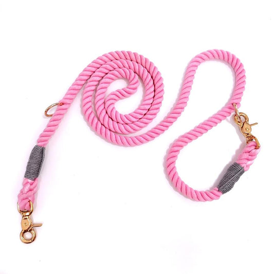 JMT-947402 Multicolor Gradient Cotton Pet Leash with Dual Hooks - 180cm
