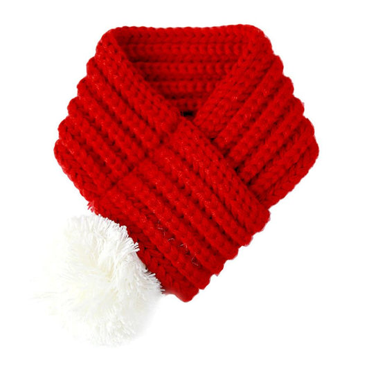JMT-947530 Pet Winter Fleece Scarf in Green and Red Ball Designs for Small and Medium Pets