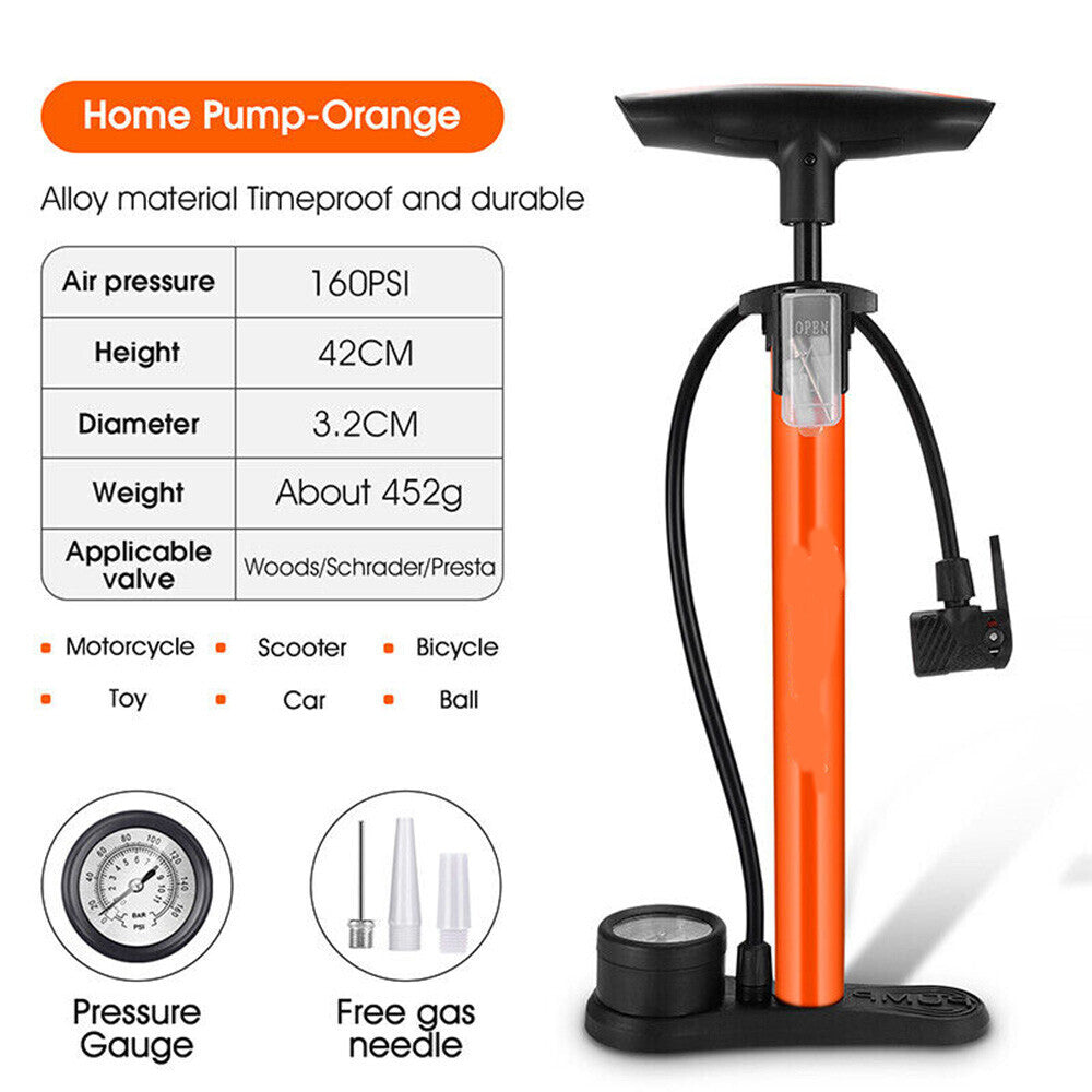 JMT-947594 Heavy Duty Floor Standing Mini Bike Tire Pump with Gauge