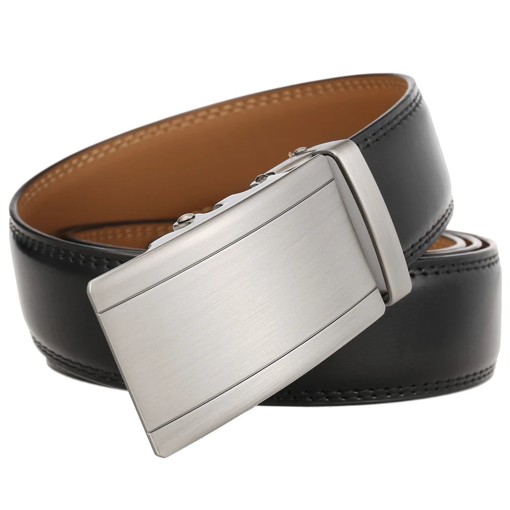 JMT-947658 Zinc Alloy Automatic Buckle Leather Belt for Men - Model LY25-1069-2