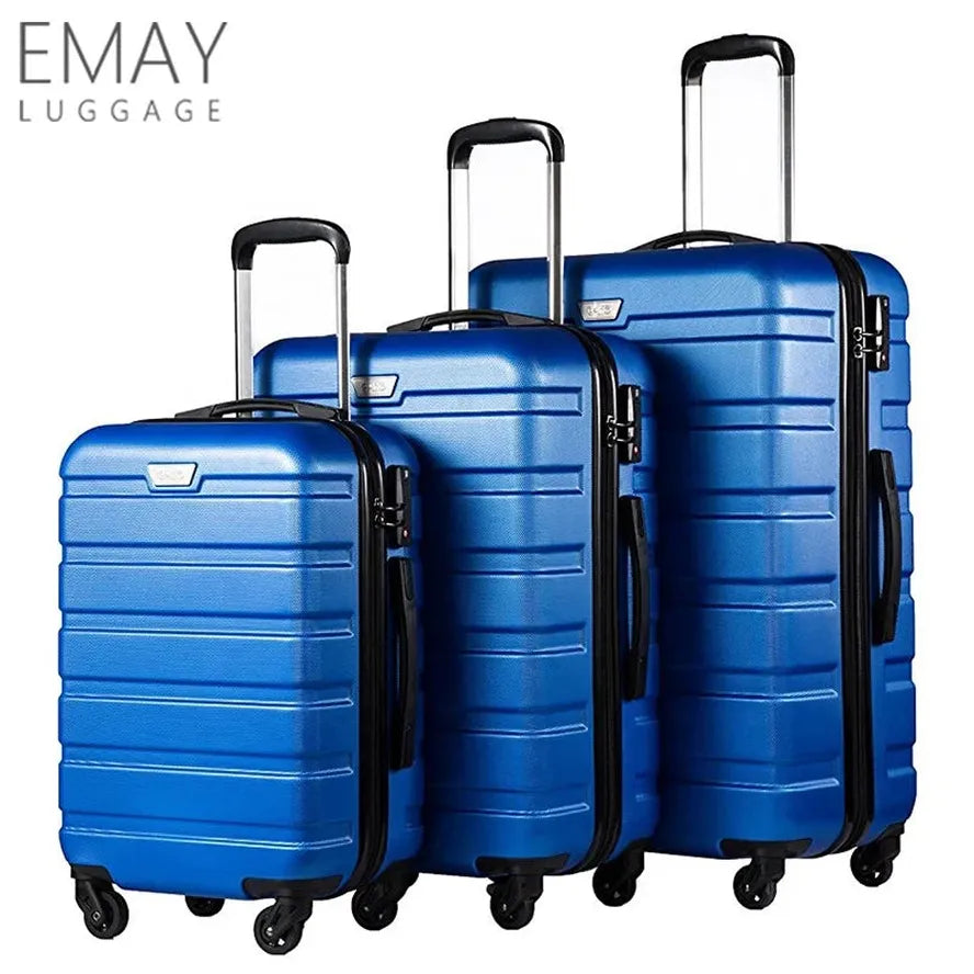 JMT-947786 ABS Hard Luggage Travel Suitcase Set - 3-Piece Travel Set for Efficient Packing and Easy Transportation
