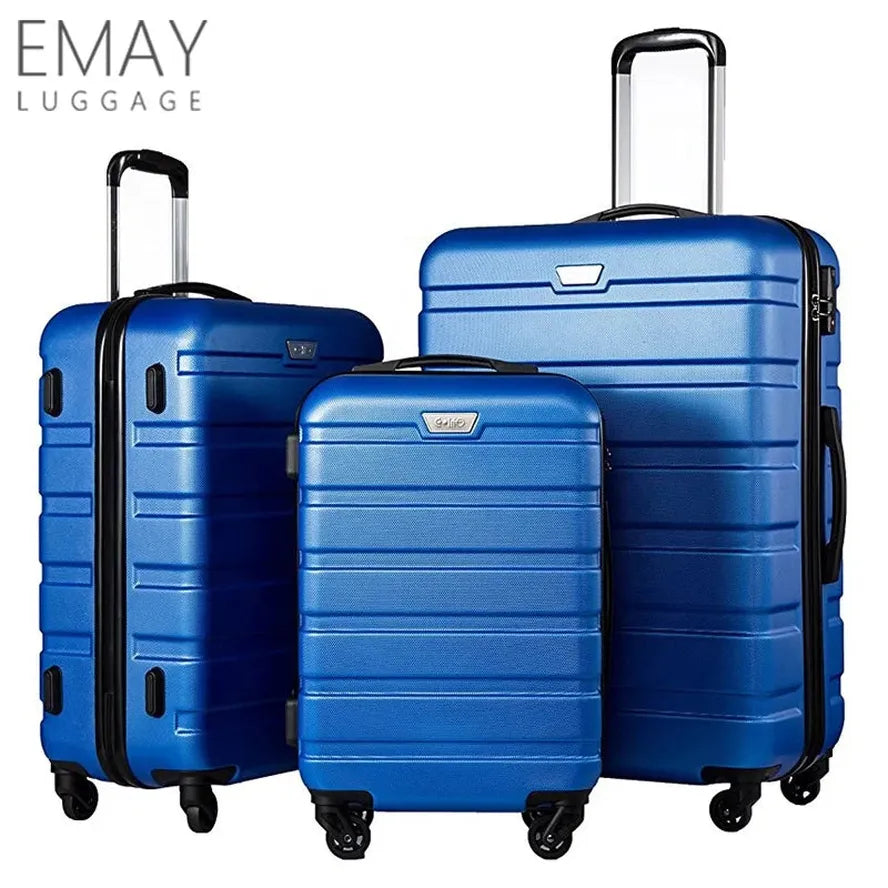 JMT-947786 ABS Hard Luggage Travel Suitcase Set - 3-Piece Travel Set for Efficient Packing and Easy Transportation