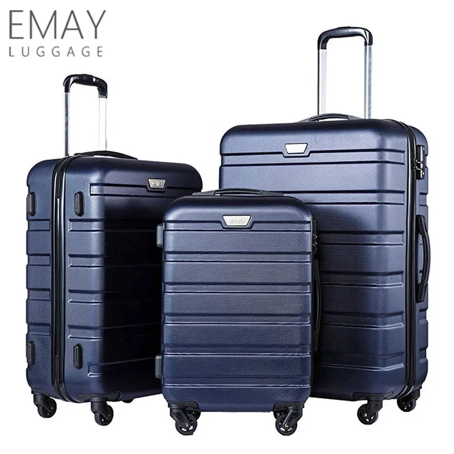 JMT-947786 ABS Hard Luggage Travel Suitcase Set - 3-Piece Travel Set for Efficient Packing and Easy Transportation