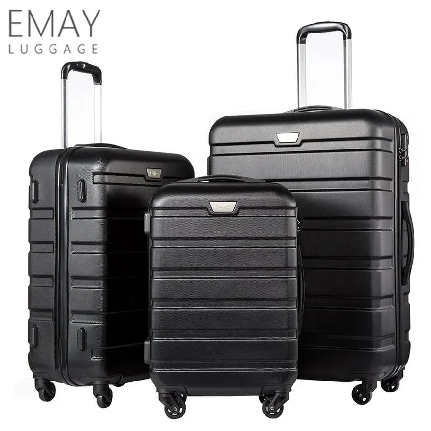JMT-947786 ABS Hard Luggage Travel Suitcase Set - 3-Piece Travel Set for Efficient Packing and Easy Transportation