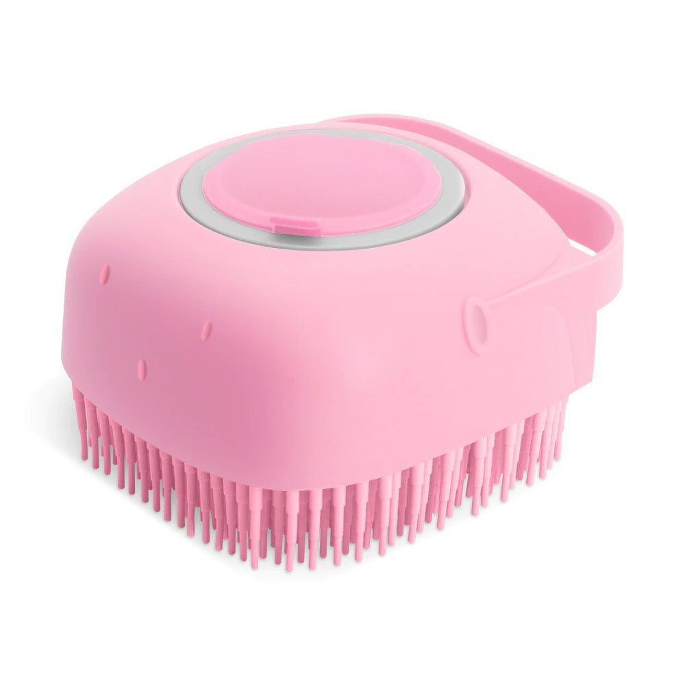 JMT-948042 Soft Silicone 2-in-1 Scrubber Dispenser with Massaging Brush for Dogs and Cats