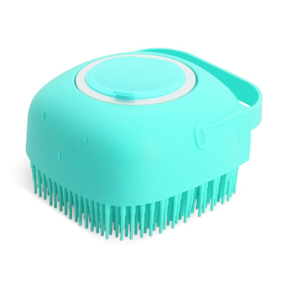 JMT-948042 Soft Silicone 2-in-1 Scrubber Dispenser with Massaging Brush for Dogs and Cats