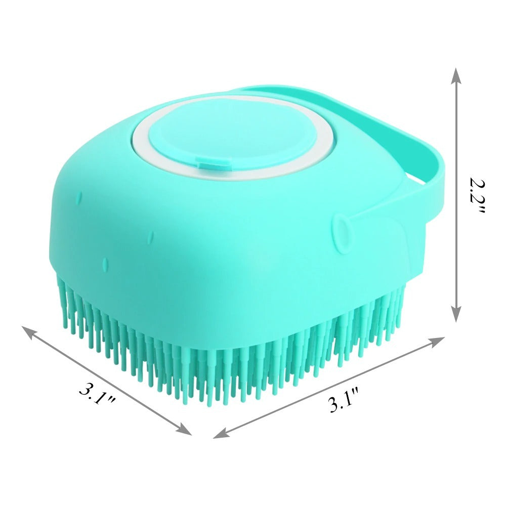 JMT-948042 Soft Silicone 2-in-1 Scrubber Dispenser with Massaging Brush for Dogs and Cats