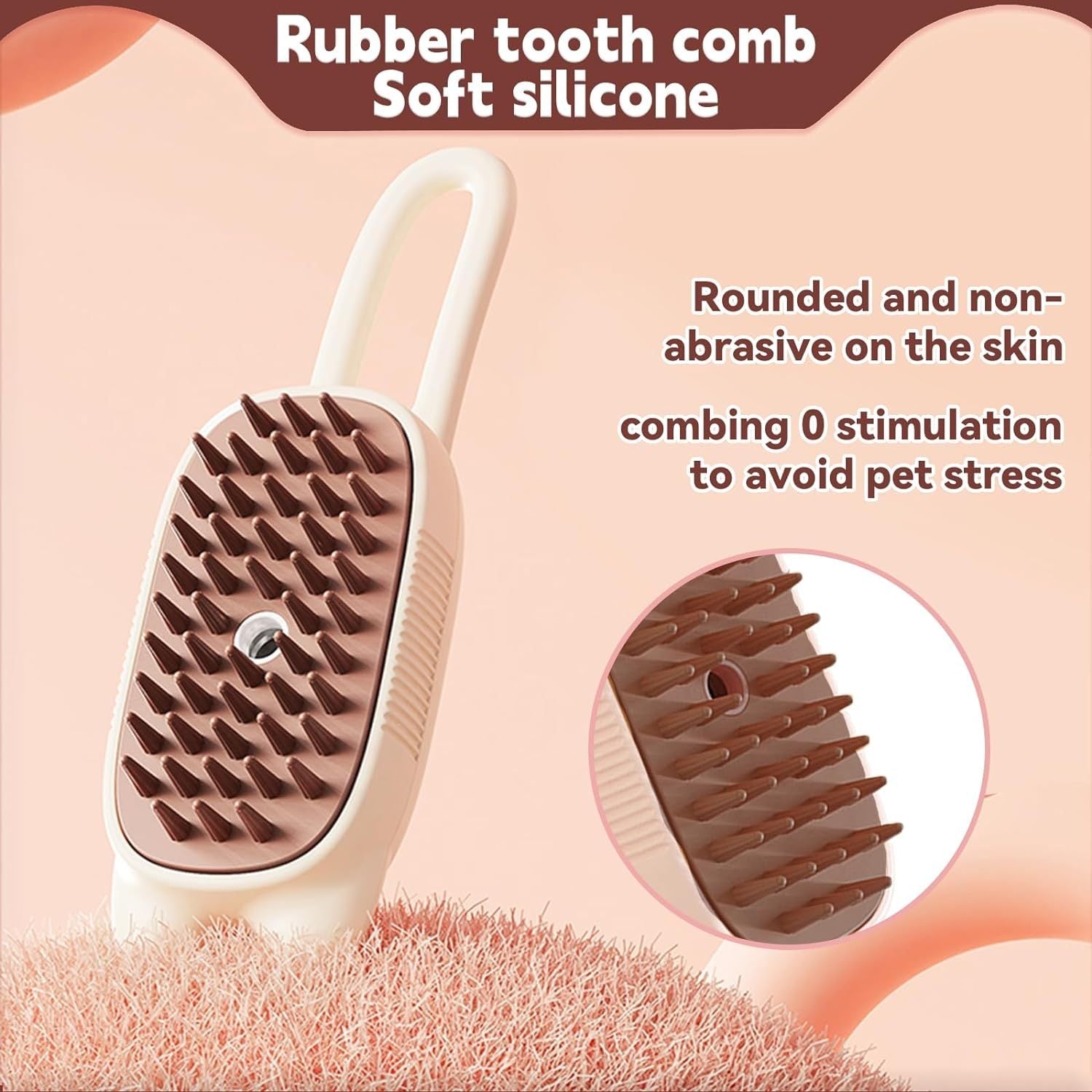 JMT-948298 3-in-1 Pet Steam Brush for Dogs and Cats - Shedding, Massage, and Grooming Tool