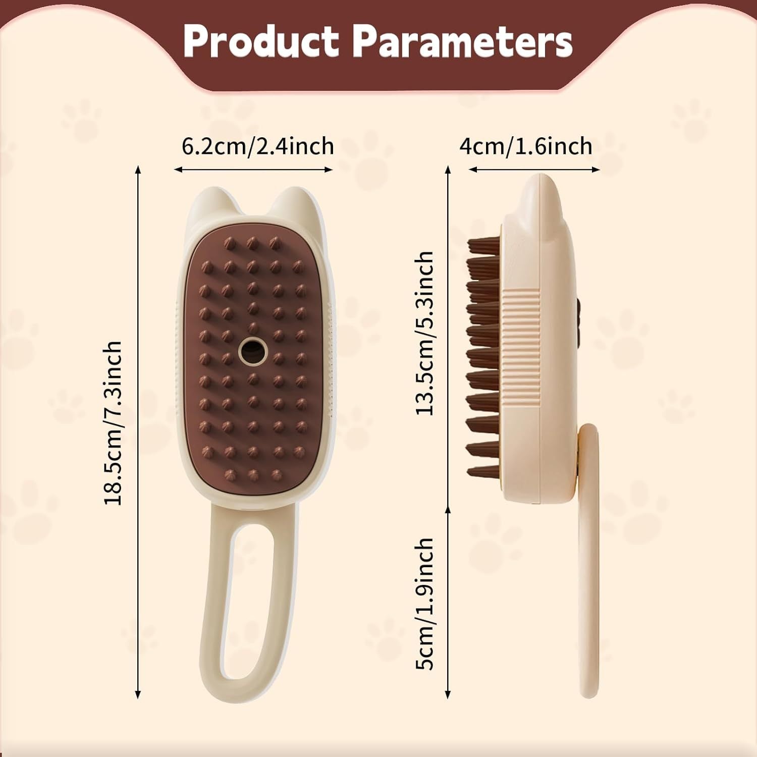 JMT-948298 3-in-1 Pet Steam Brush for Dogs and Cats - Shedding, Massage, and Grooming Tool