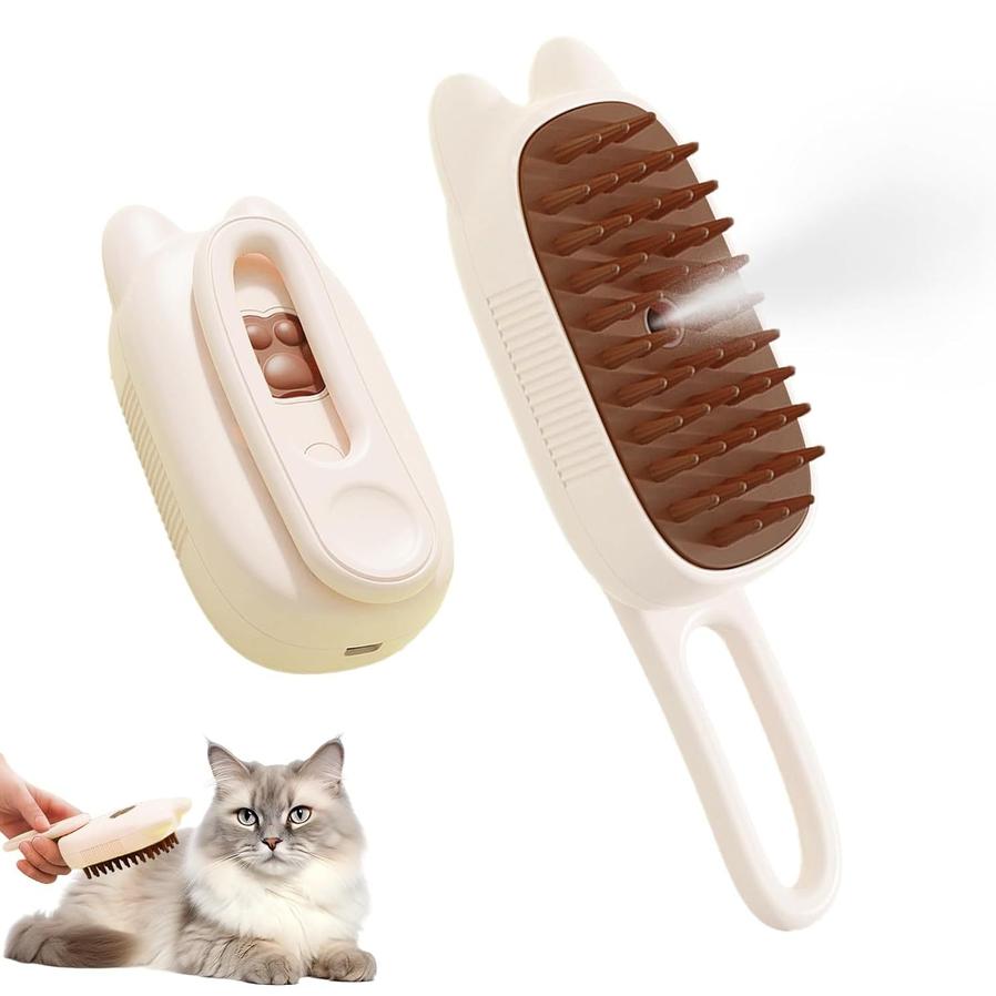 JMT-948298 3-in-1 Pet Steam Brush for Dogs and Cats - Shedding, Massage, and Grooming Tool