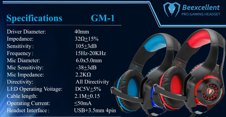 JMT-948298 Luminous Wired Gaming Headset with Microphone for Immersive Audio Experience