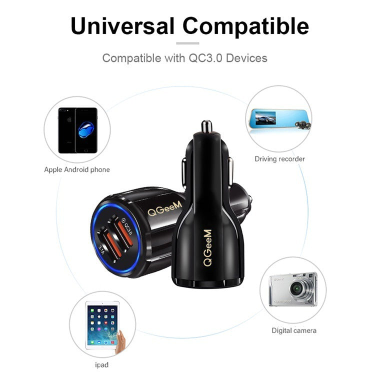 JMT-948554 Smart Car Charger with USB Interface, 24V Input, 5V/9V/12V Output, 1800mA Charging Current