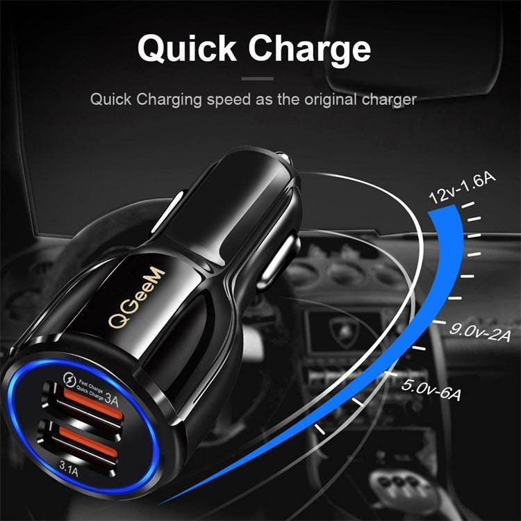 JMT-948554 Smart Car Charger with USB Interface, 24V Input, 5V/9V/12V Output, 1800mA Charging Current