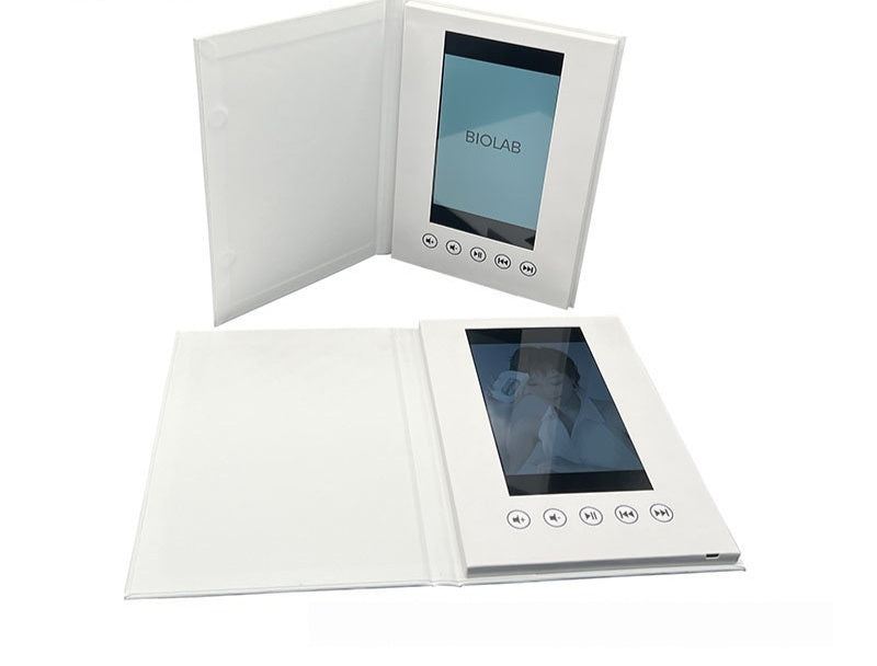 JMT-948682 Blank 7-Inch Greeting Card Video Book - White Hardcover Japanese Style Coated Paper