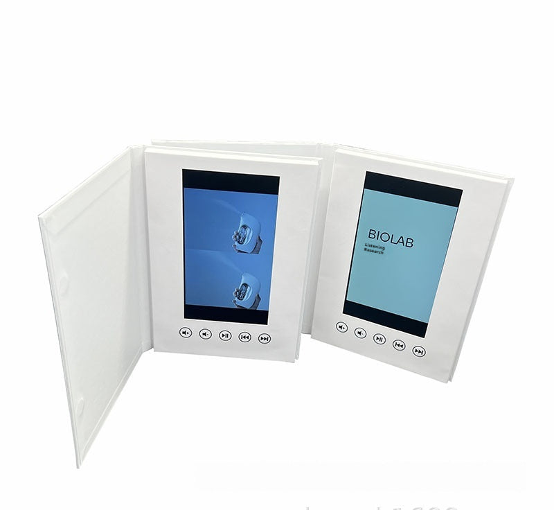 JMT-948682 Blank 7-Inch Greeting Card Video Book - White Hardcover Japanese Style Coated Paper