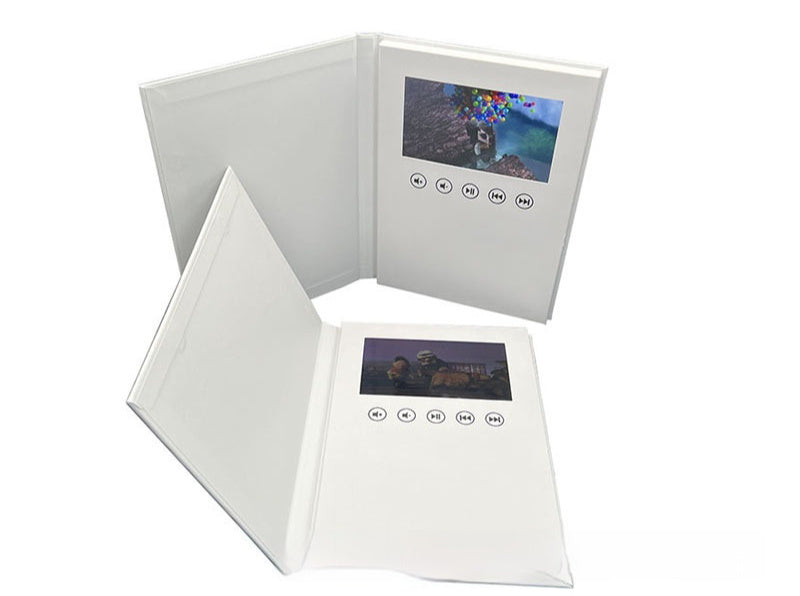 JMT-948682 Blank 7-Inch Greeting Card Video Book - White Hardcover Japanese Style Coated Paper