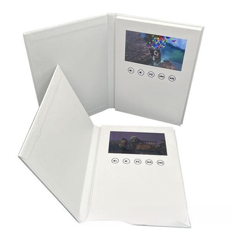 JMT-948682 Blank 7-Inch Greeting Card Video Book - White Hardcover Japanese Style Coated Paper