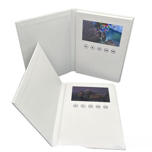 JMT-948682 Blank 7-Inch Greeting Card Video Book - White Hardcover Japanese Style Coated Paper