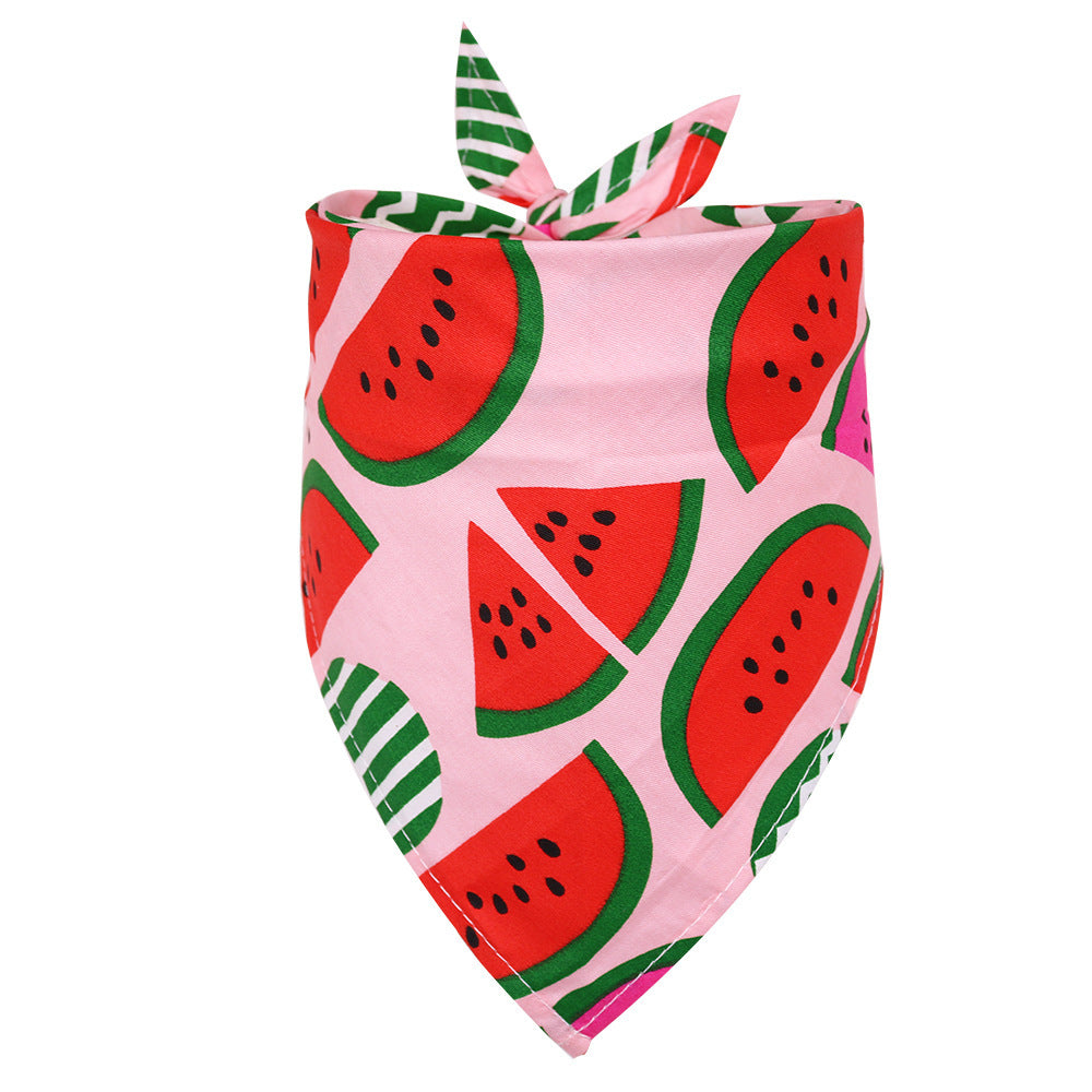 JMT-948682 Cotton Triangle Scarf for Dogs and Cats - Fruit Pattern, Small & Medium Sizes Available