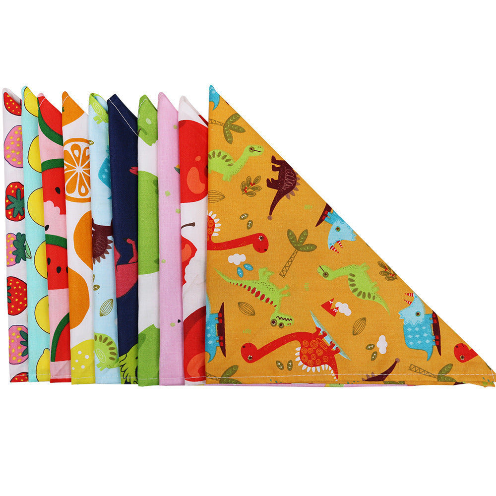 JMT-948682 Cotton Triangle Scarf for Dogs and Cats - Fruit Pattern, Small & Medium Sizes Available