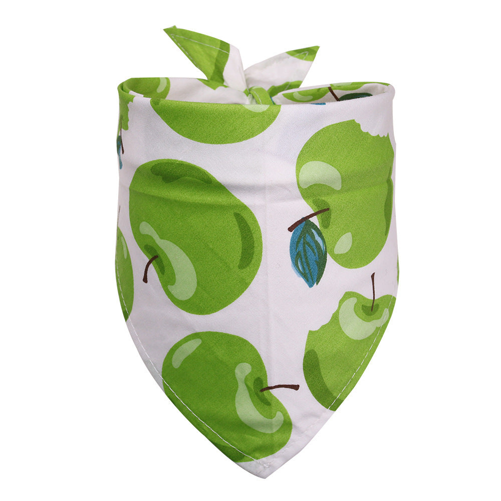 JMT-948682 Cotton Triangle Scarf for Dogs and Cats - Fruit Pattern, Small & Medium Sizes Available