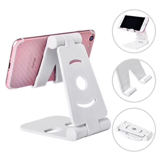 JMT-949066 Dual-Folding Mobile Desktop Stand for Phones and Tablets - Available in Black, White, Pink, and Blue