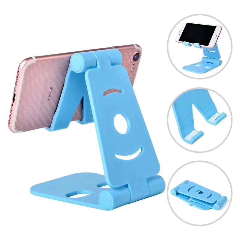 JMT-949066 Dual-Folding Mobile Desktop Stand for Phones and Tablets - Available in Black, White, Pink, and Blue