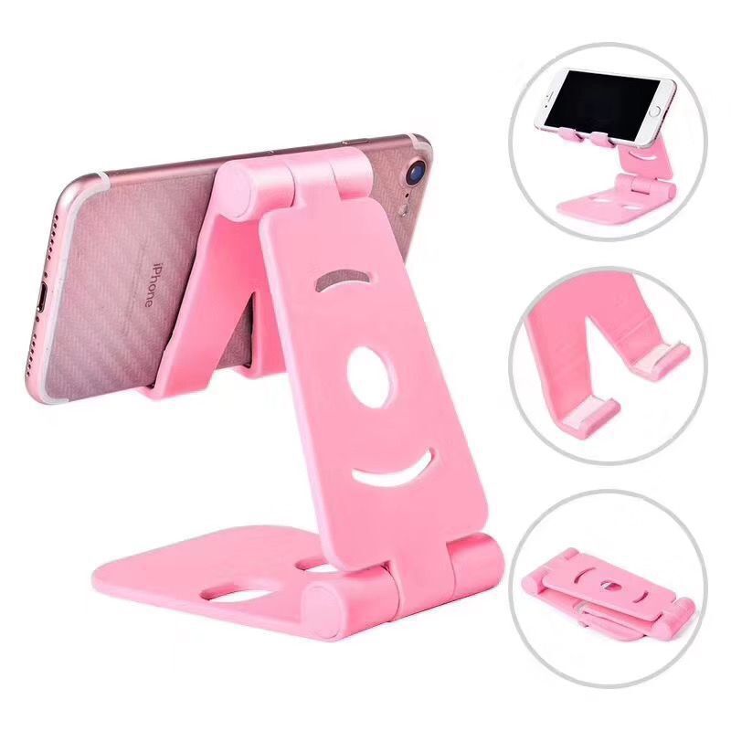 JMT-949066 Dual-Folding Mobile Desktop Stand for Phones and Tablets - Available in Black, White, Pink, and Blue