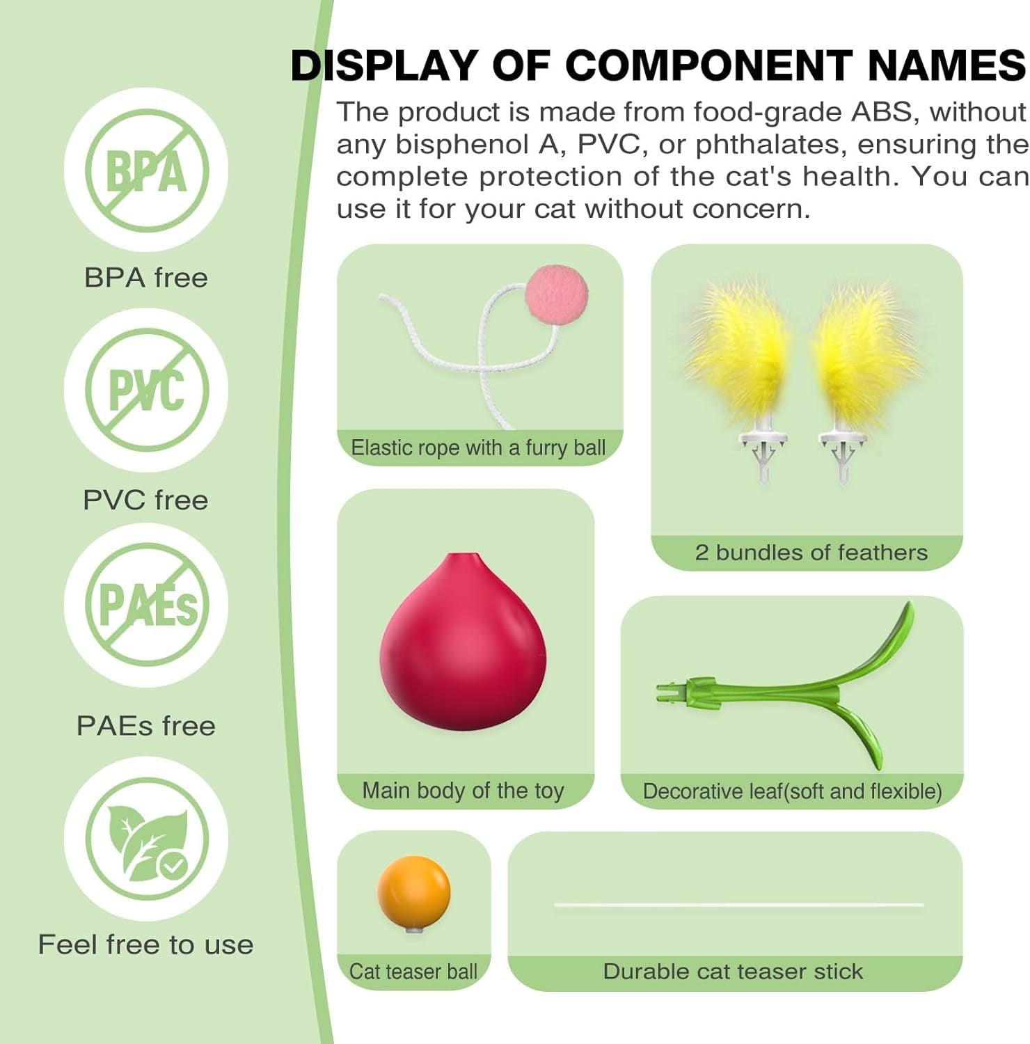 JMT-949194 Interactive 2-in-1 Cat Toy with Rocking Feather, DIY Cat Digging Hole Design for Indoor Play, Safe Materials for Cats