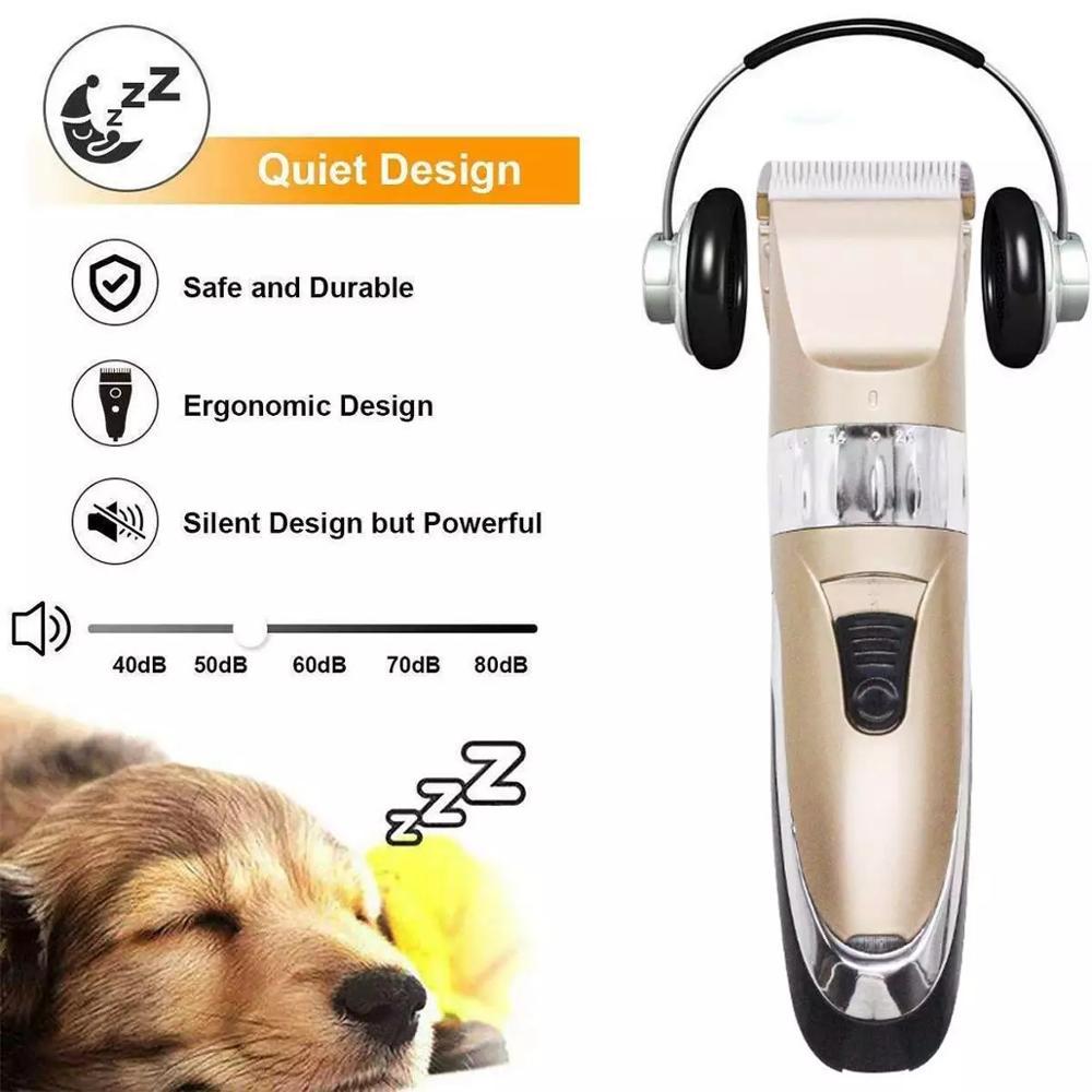 JMT-949450 Professional Pet Clipper with Titanium Ceramic Blade, Large Capacity Rechargeable Battery, and 4 Positioning Combs for Grooming Dogs