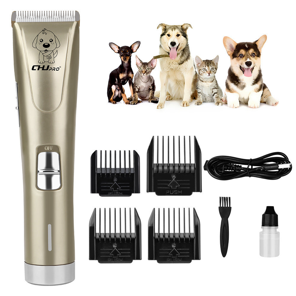 JMT-949450 Professional Pet Clipper with Titanium Ceramic Blade, Large Capacity Rechargeable Battery, and 4 Positioning Combs for Grooming Dogs