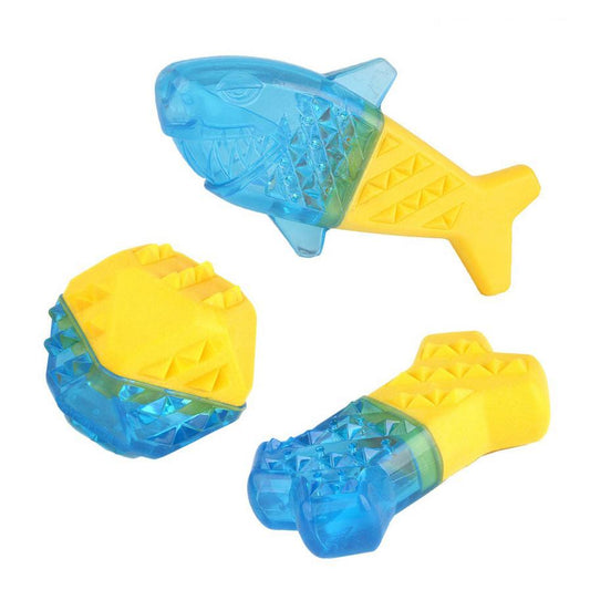 JMT-949514 Frozen Water-Filled Chew Toys for Dogs - Ball, Bone, and Fish Styles Available
