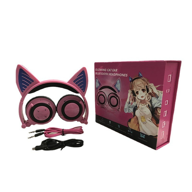 JMT-949706 Illuminated Foldable Over-Ear Wireless Bluetooth Headphones with Microphone