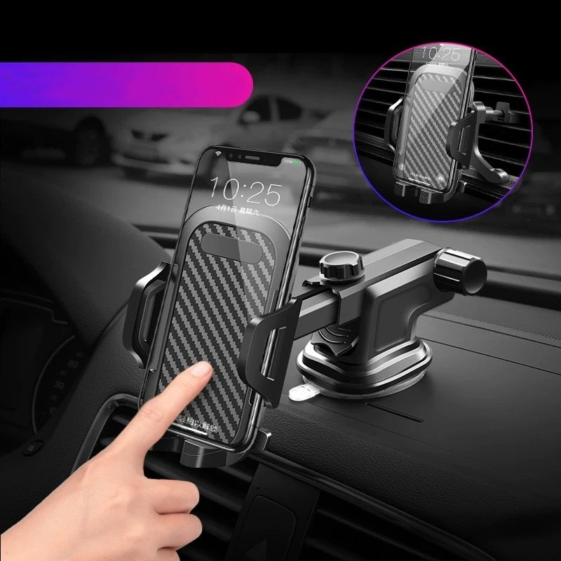 JMT-950218 Carbon Fiber Car Phone Holder - Anti-Vibration, Anti-Skid for 4.0-7.0 inch Devices