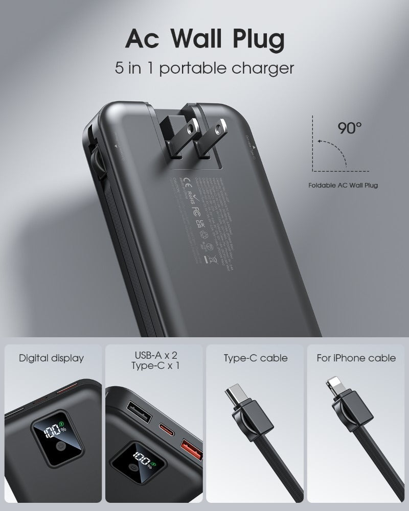 JMT-950538 Portable AC-02F Power Bank – Sleek Design, Lightweight and Convenient Charging Solution