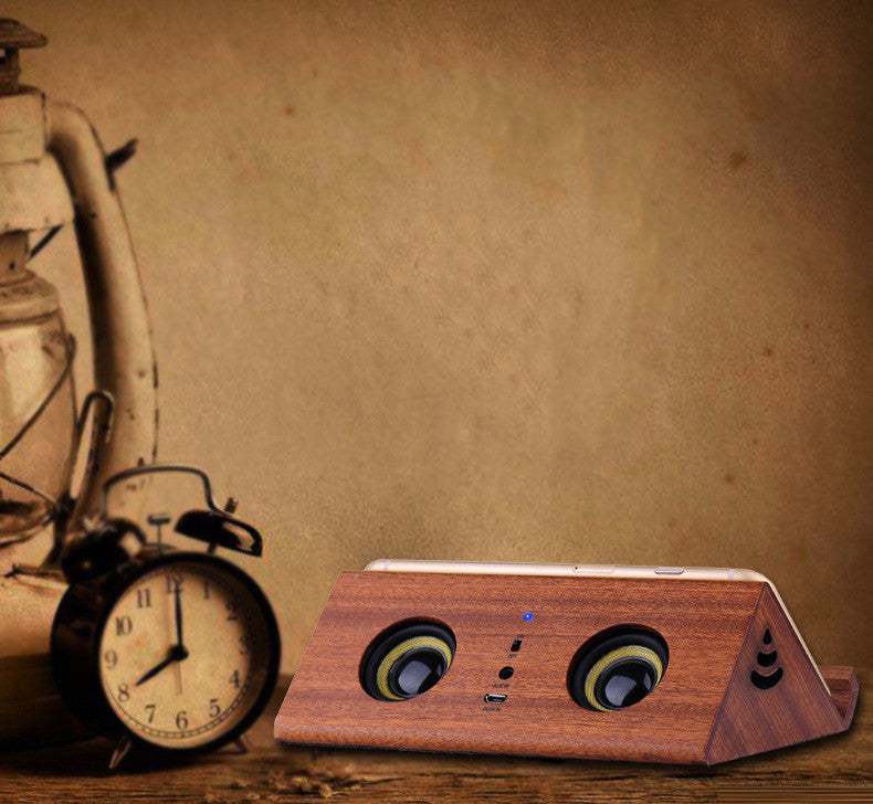 JMT-950538 Wooden Wireless Speakers with Built-in Lithium Battery and Intelligent Induction, 10W Output, 8-Hour Playtime, 3.5MM Connection