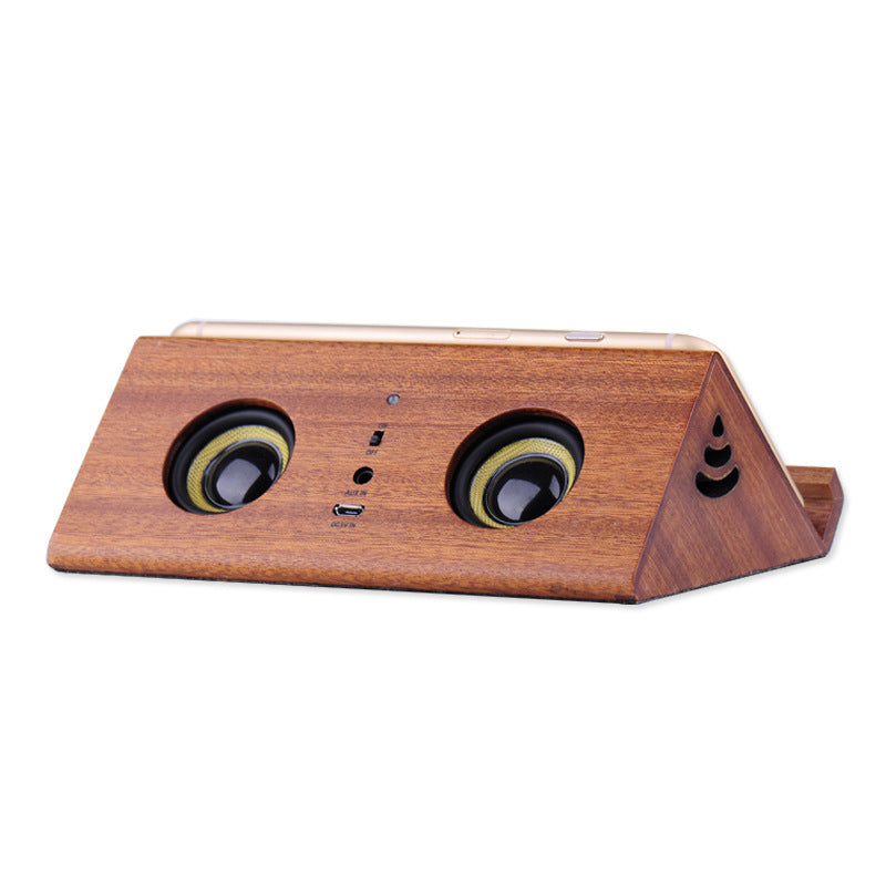 JMT-950538 Wooden Wireless Speakers with Built-in Lithium Battery and Intelligent Induction, 10W Output, 8-Hour Playtime, 3.5MM Connection