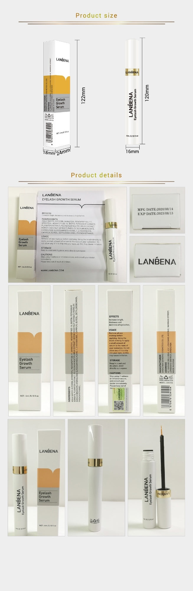 JMT-950794 Eyelash Growth Essence for Enhanced Volume and Length - 2.4mL