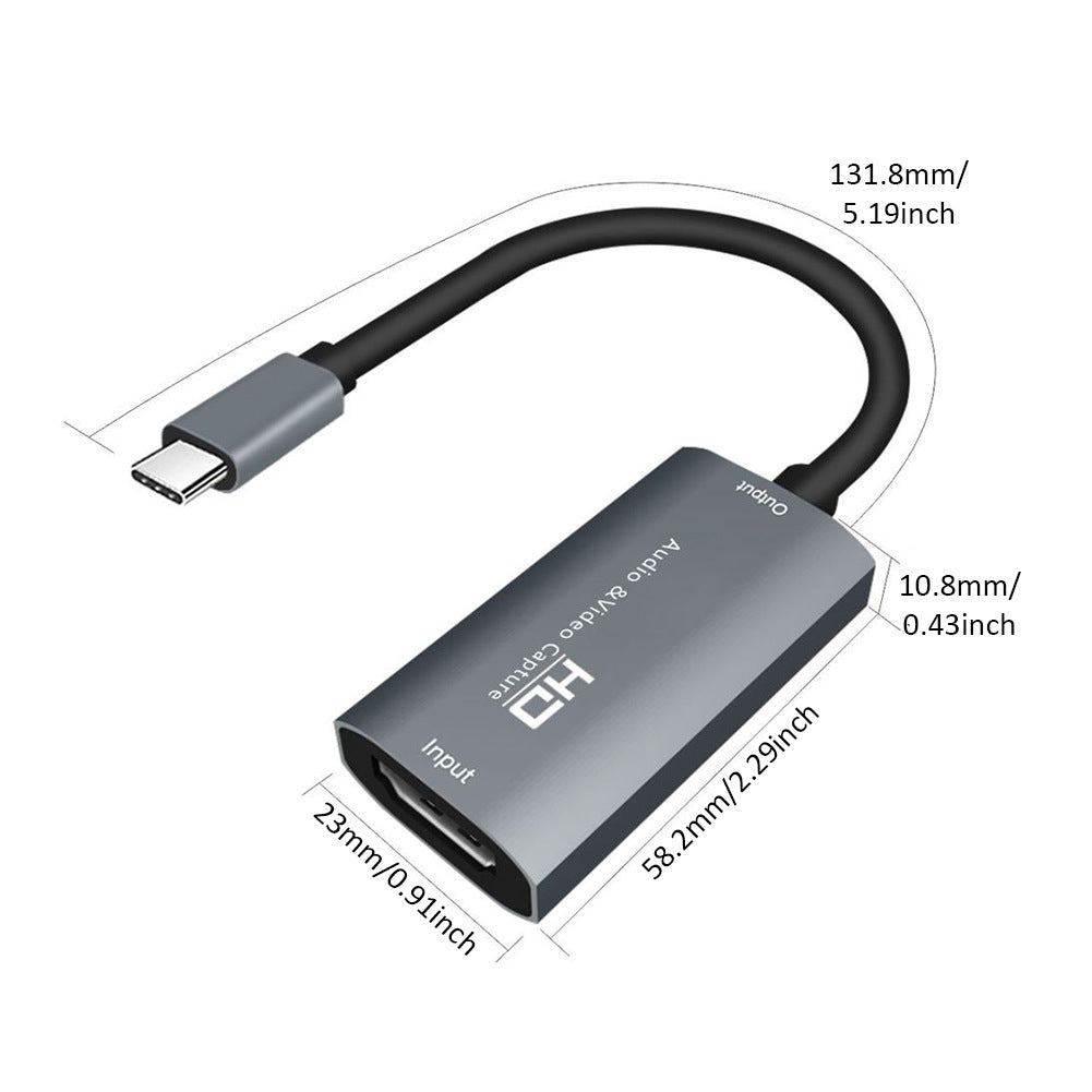 JMT-951050 4K HDMI Game Capture Card with USB-C Interface for HD Audio and Video Streaming
