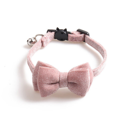 JMT-951178 Solid Color Cloth Cat Collar - Adjustable 1.0*28CM with Transparent Packaging