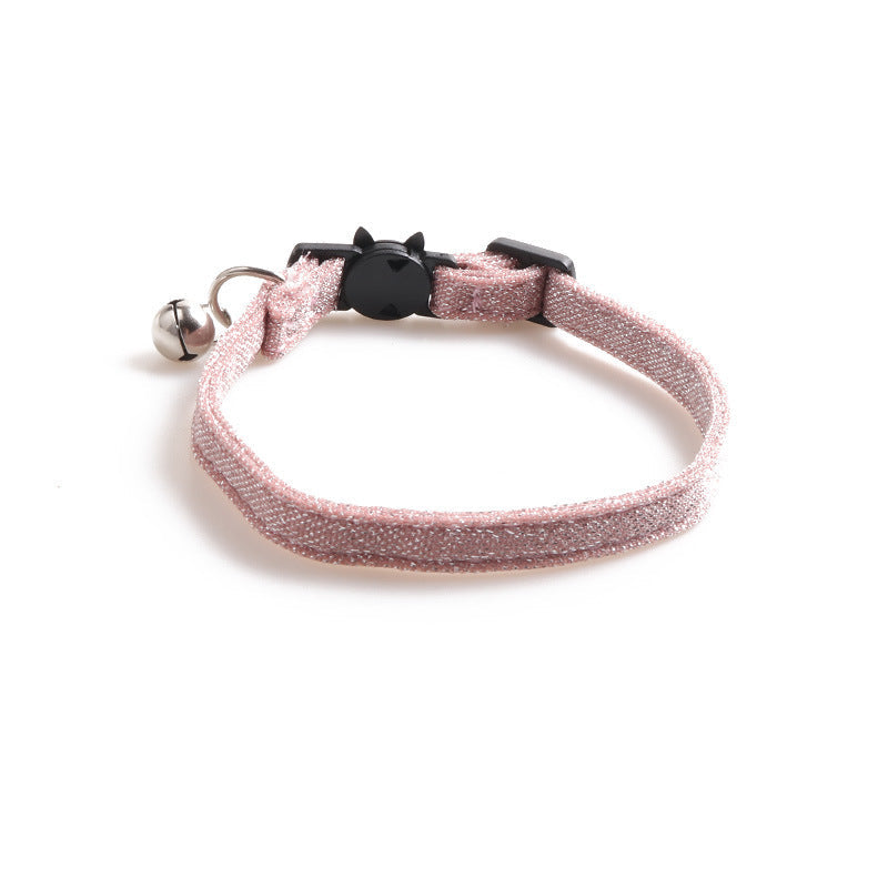 JMT-951178 Solid Color Cloth Cat Collar - Adjustable 1.0*28CM with Transparent Packaging