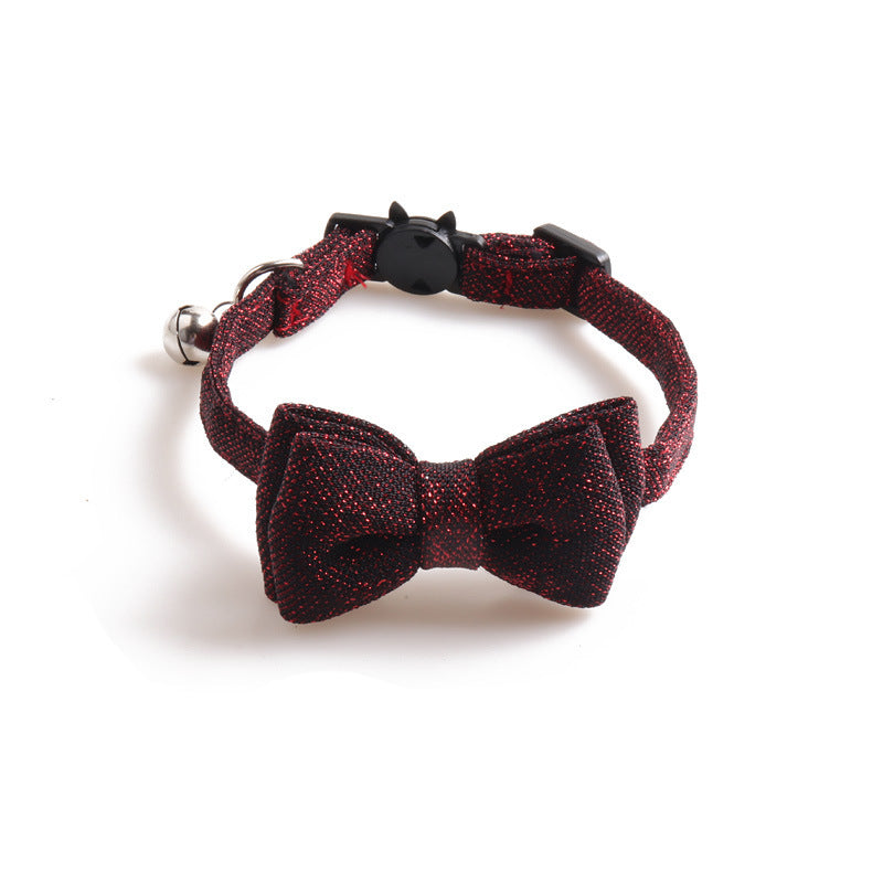 JMT-951178 Solid Color Cloth Cat Collar - Adjustable 1.0*28CM with Transparent Packaging