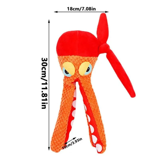 JMT-951498 Squeaky Octopus Plush Dog Toy - Chew-Friendly Design for Teeth Cleaning and Play